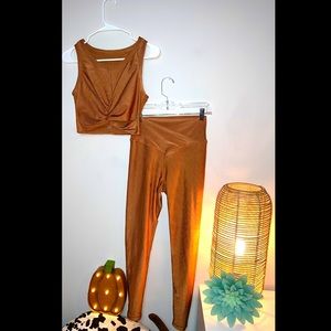 Aerie Shine Ribbed Criss-Cross set 🧡